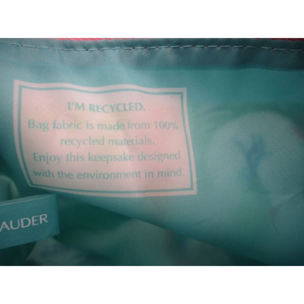 Estee Lauder Ruben Toledo Tropical Parrot Makeup Bag Blue White Floral‎ Cosmetic